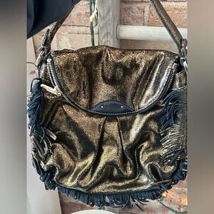 Botkier Metallic Gold and Black Shoulder Bag